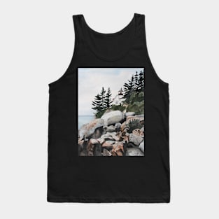 Maine Watercolor Painting Tank Top